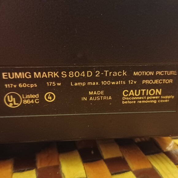 EUMIG, Mark S 804 D, 2-Track, Motion Picture Projector - Super 8, Standard 8 - Picture 7 of 7